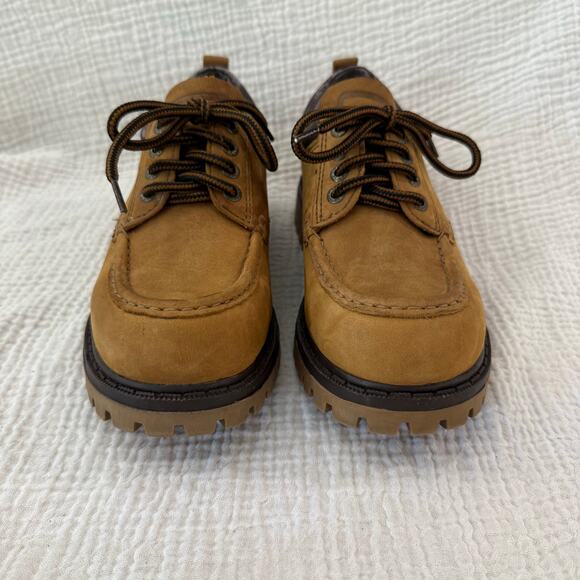 Candies Chunky Moc Oxford Size 7.5 Lug Sole Lace Up 90s Y2k Wheat Yellow Leather - Picture 5 of 13